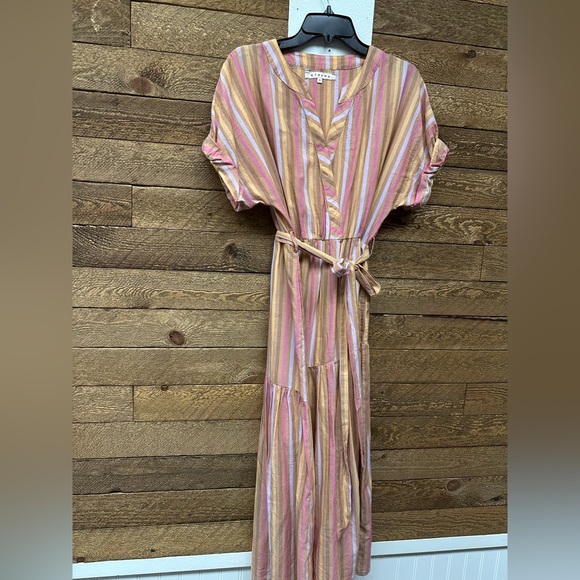 Xirena Drue Midi Dress Neopolitan Stripe w Pockets - Picture 8 of 8